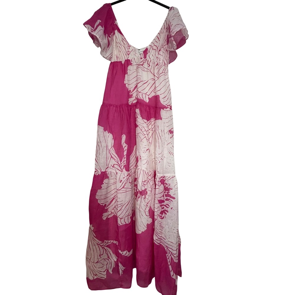 Banana Republic Fuchsia and White Floral Maxi Dress